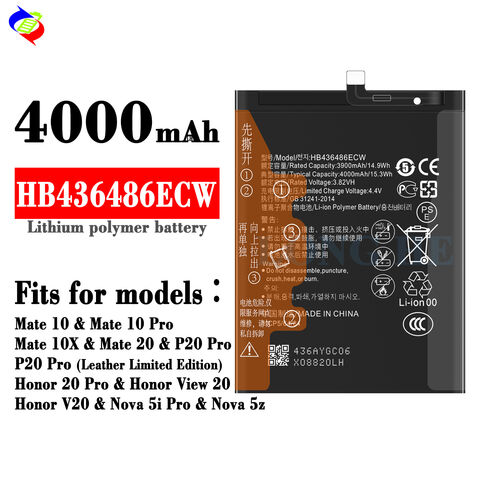 سعر المصنع لبطارية هاتف هواوي Huawei Mate 10 Pro Lite Mate10 MT10 P20 Pro Mate 20 موديل HB436486ECW