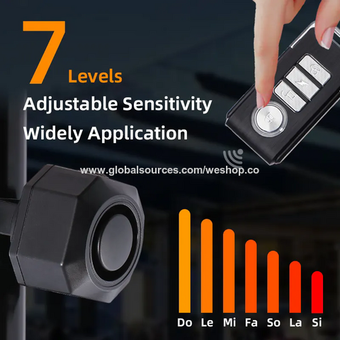Sirènes, klaxons et boîtiers de sonnette Rechargeable USB 110dB Alarme de sécurité de véhicule sans fil forte Anti Vol Capteur de Vibration Porte Fenêtre
