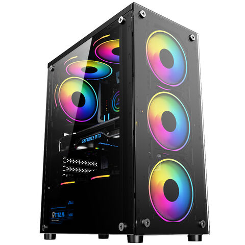 Ruix Phantom Simple Style Gaming Pc Case Tempered Glass Usb3.0*1 Usb1.0 ...