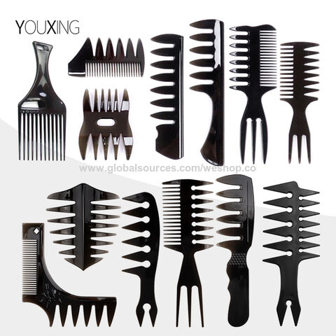 Pentes de cabelo 2025 populares com logotipo personalizado para barbeiro profissional, salão de beleza, galvanoplastia, modelagem de cabelo texturizado com cabeça de óleo, pente de dentes largos para mim