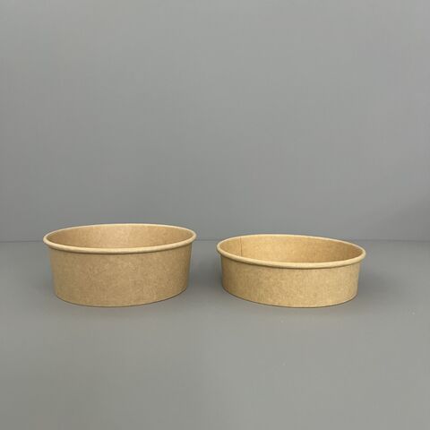 500ml 750ml Kraft Takeaway Brown Round Paper Food Container Salad Bowl ...