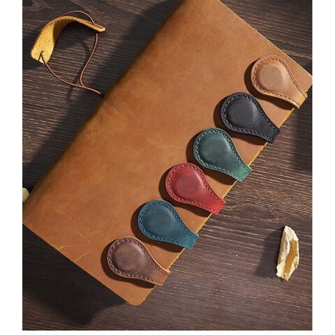 Marcadores magnéticos personalizados para páginas, etiquetas de libros personalizadas, marcapáginas de cuero genuino