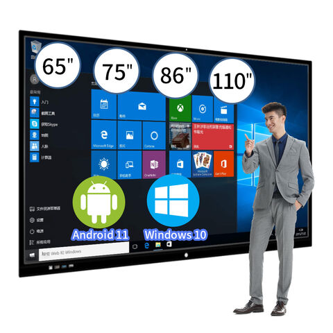 55 65 75 85 98 110 Zoll Konferenz Elektronisches Meeting Digitales interaktives Flachbildschirm Android TV Smart Board für Schulen