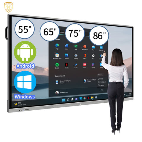 Android 13 65 Inch Touch Screen Digital Flat Panel Smart Class Board ...
