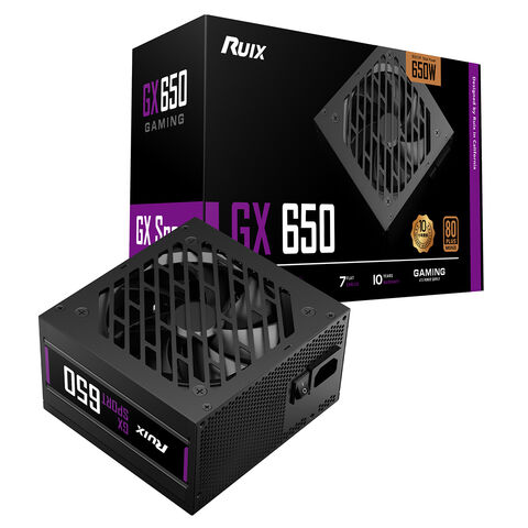 Ruix GX650 Fuente de alimentación ATX para PC de escritorio, 650 vatios, 80 Plus Bronze, fuente de alimentación silenciosa con ventilador de 12 cm for sale at factory direct price
