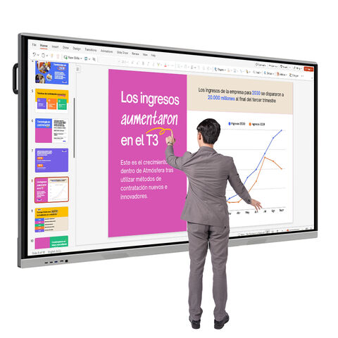 Promotions LCD Writing Tablet 40 Touch Points 65 75 85 98 110Inch Black Smart LCD Interactive Board Android Windows Dual System for sale at factory direct price