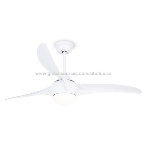 Ventilateur de plafond moderne 52" à 3 pales avec moteur DC, lumière LED et télécommande pour maison, chambre et salon