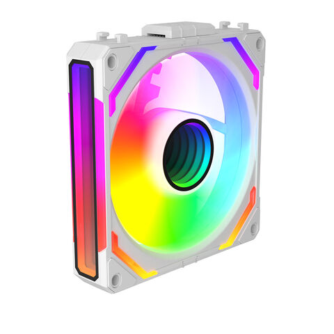 Ruix M12 (Blanco) Nuevo diseño económico ventilador de refrigeración para PC, luz ARGB, control remoto, radiador de CPU, ventilador para ordenador for sale at factory direct price