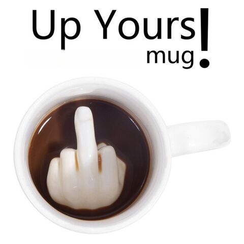 Taza de Cerámica Novedosa con Dedo Medio Blanco Creativo para Café y Leche - Taza Divertida y Original for sale at factory direct price