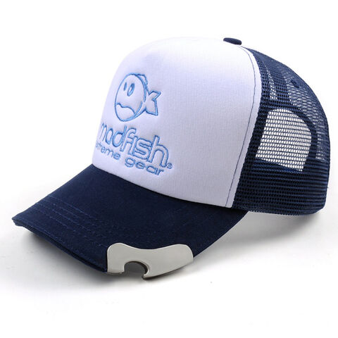 Boné Trucker de 5 Painéis Personalizado com Snapback e Tela / Bonés Trucker de Espuma Caterpillar com Bordado e Abridor de Garrafa for sale at factory direct price
