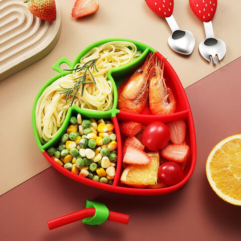 Venta Caliente 2024: Plato de Silicona con Forma de Fresa, Vajilla para Niños, Regalos Promocionales para Comedor Infantil for sale at factory direct price