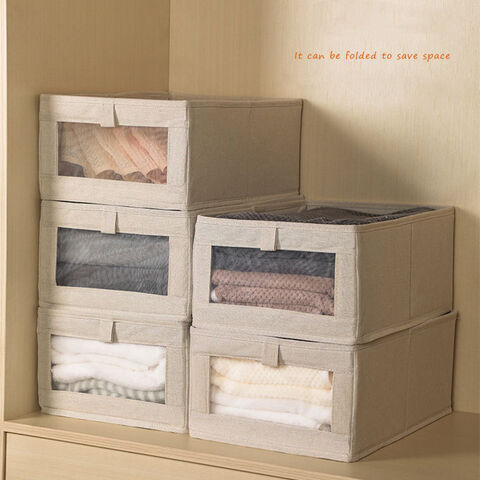 Clothes Storage Box Household Cotton Storage Bags Collapsible Wardrobe ...