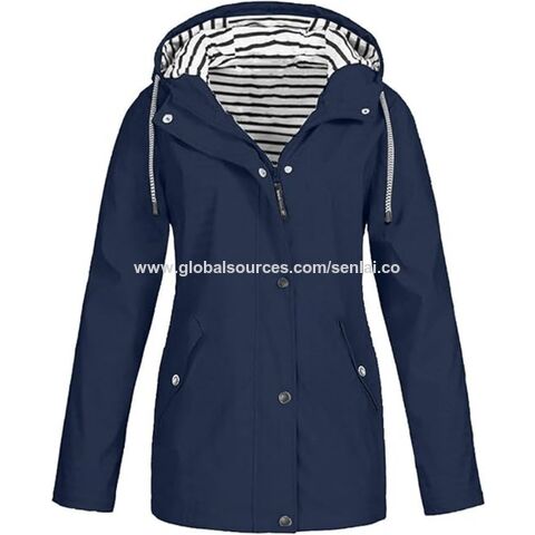 Jaket Hujan Wanita Jaket Windbreaker Wanita Pakaian Hiking Wanita Jaket Tahan Air untuk Wanita Dengan Tudung for sale at factory direct price