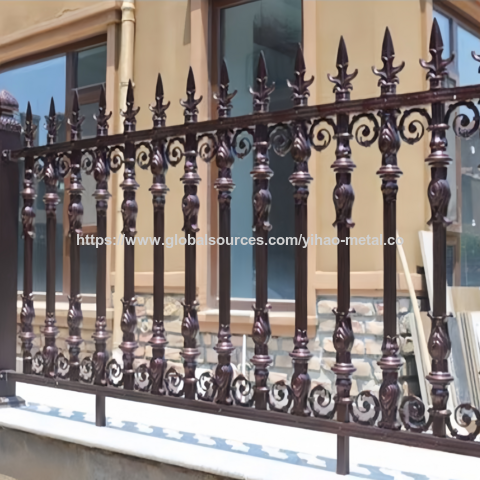 Garde-corps de Terrasse Colonne Romaine Escalier d'Art en Aluminium, Rampe d'Escalier en Alliage d'Aluminium, Balustrade de Balcon en Marbre Villa Extérieure for sale at factory direct price