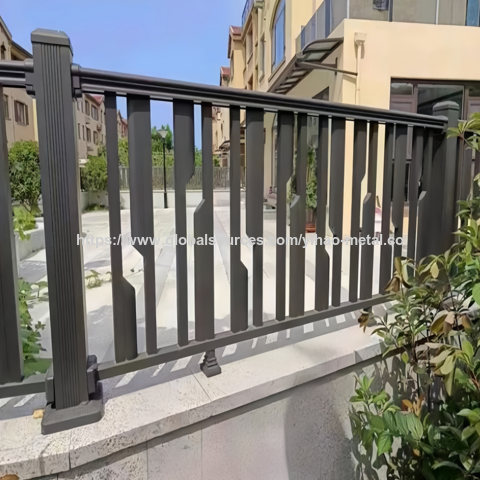 Barandilla artística de aluminio a medida de China, barandilla de aleación de aluminio para balcón, valla para villa, patio, jardín exterior