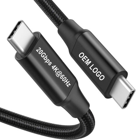 Cabo de dados USB tipo C para tipo C de alta qualidade com trança de nylon, 20 cm, 30 cm, 50 cm, 1 m, 2 m, 3.2 Gen2, 20 Gbps para estações de acoplamento de SSD HDD for sale at factory direct price