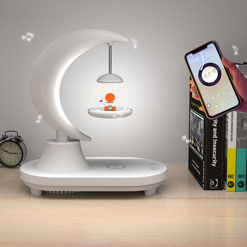 Lâmpada Astronauta 7 Cores com Carregador Sem Fio, Caixas de Música, Alto-falante Bluetooth, Lâmpada de Mesa LED Touch USB Recarregável para Cabeceira