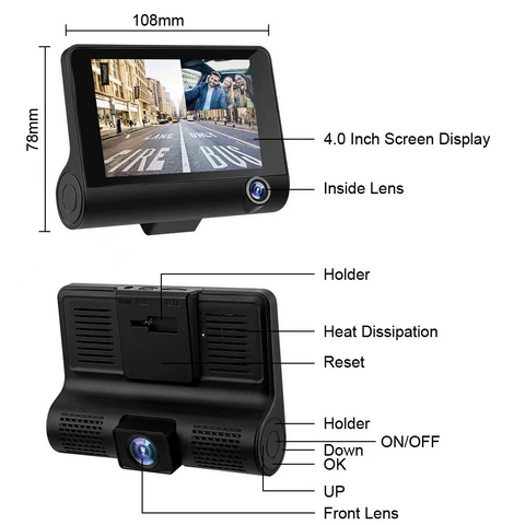 With Camera Hd Color Plastic Roof Card Reader 1080 Made In China Gps G ...