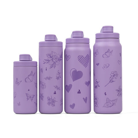 Botella de Agua Deportiva Aislada al Vacío de Doble Pared de 24oz 30oz, Botella de Acero Inoxidable Personalizada con Tapas de Asa
