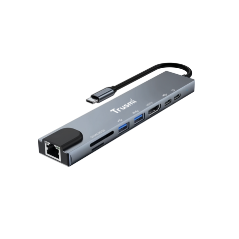 Trusmi من النوع C إلى USB 3.0*2 من النوع C * 2 HDMI RJ45 SD/TF PD100W for sale at factory direct price
