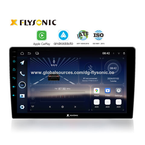 Flysonic شاشة 9/10 بوصة سيارة ستيريو تلقائي 4+64G مشغل دي في دي للسيارة بنظام أندرويد نظام تحديد المواقع العالمي (GPS) مشغل وسائط متعددة