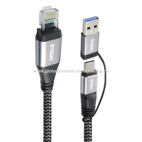 Type C+usb3.0 To Rj45 Ethernet Cable Aluminum Braided Directly ...