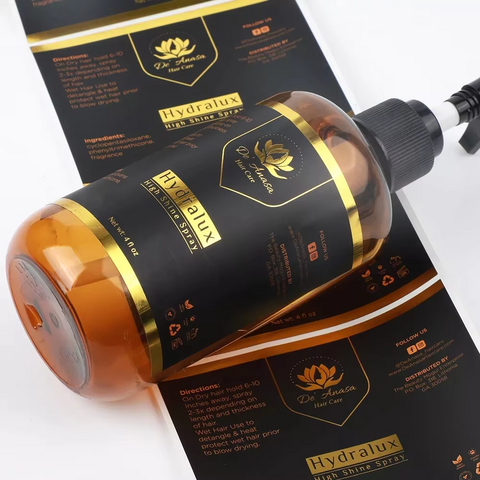 Étiquettes adhésives imperméables à prix d'usine pour bouteilles cosmétiques