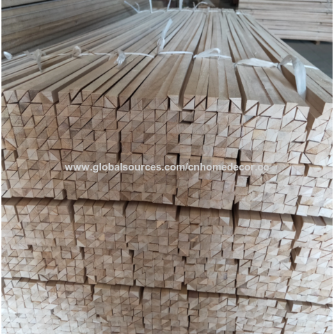 Bulk Price Natural Pine Paulownia Wood Triangle Batten Small Chamfer ...