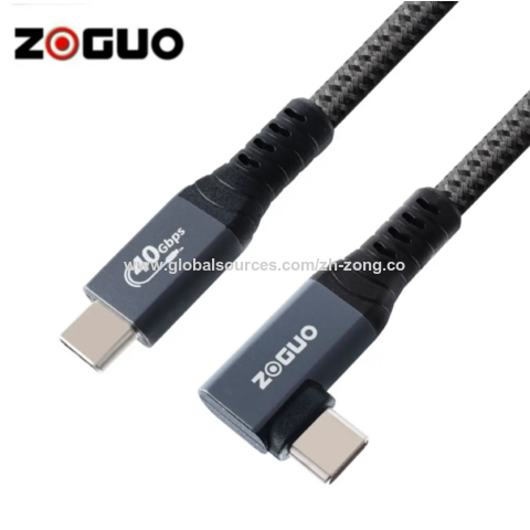 Cable USB4 de alta calidad de 240W, conector en ángulo tipo C a tipo C, compatible con carga de 8K60HZ, Mac, teléfono, 40G, 48V 5A, para uso en teléfonos móviles