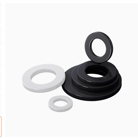 Rondelle Plate PA66, 22mm diamètre extérieur x 10mm diamètre intérieur x 2.4mm épaisseur, Nylon Blanc Noir - Rondelle Plastique
