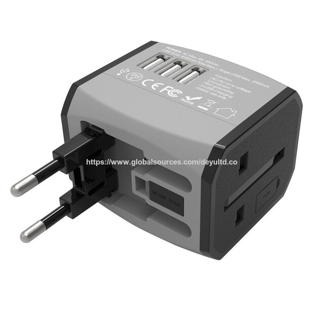 Modischer Universaladapter AUS US EU UK EUSocket Weltreiseadapter mit 2 USB 1 Typ C Konvertierungsstecker Multi Reiseladegerät