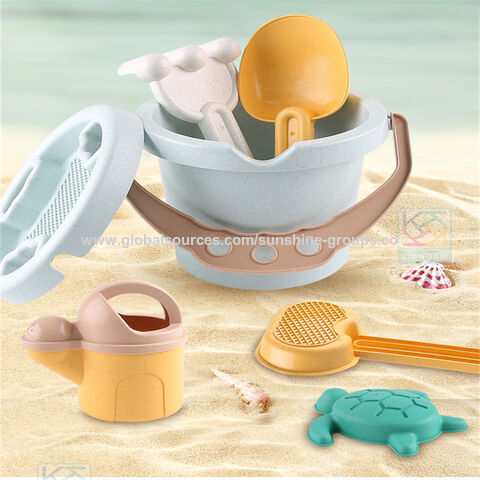 Kinderspielzeug für den Strand, Eimer-Set, verdickter Sandeimer, Grabwerkzeuge, Spielzeug aus Weizenstroh, 9-teiliges Set for sale at factory direct price