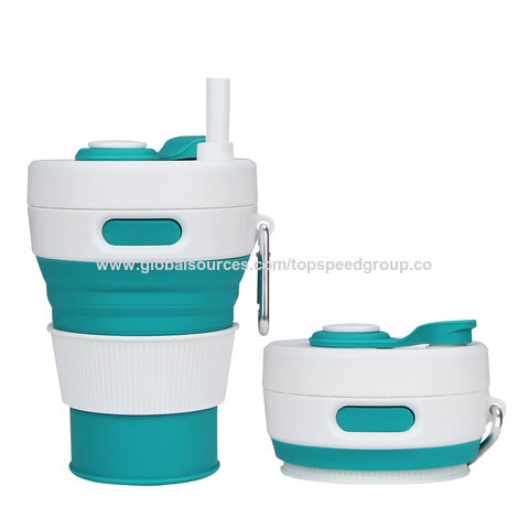 Vaso de agua de silicona plegable portátil de gran venta, hervidor de viaje deportivo portátil OEM