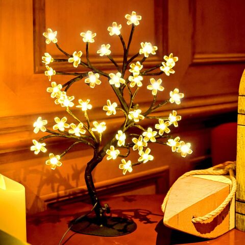 مصباح شجرة أزهار الكرز، 17 بوصة 40LED مصباح طاولة بونساي زهور اصطناعية يعمل بمنفذ USB، هدايا لتزيين المنزل والغرفة for sale at factory direct price