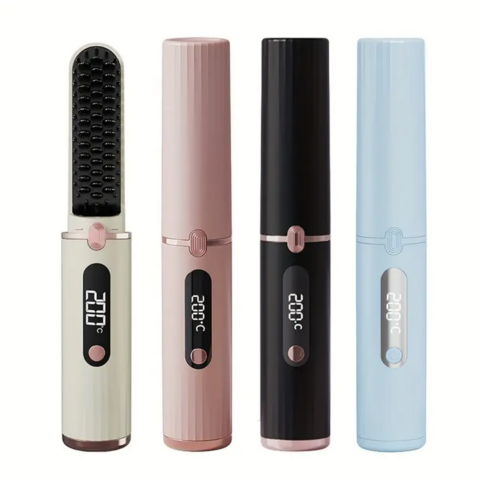 2025 Mini Peine Alisador de Pelo Inalámbrico 2 en 1 con Carga USB para Cuidado y Estilismo del Cabello - Peine de Calentamiento Rápido para Cabello Rizado for sale at factory direct price