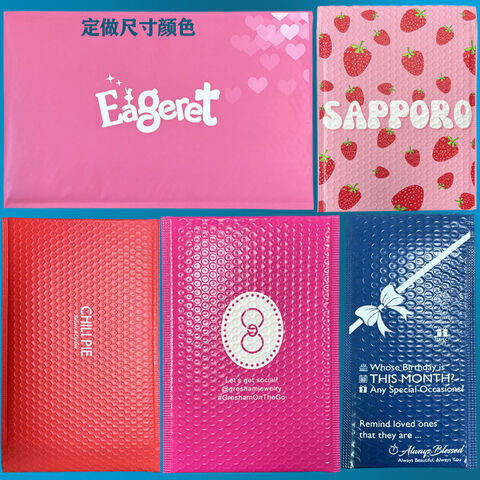 Stock OEM Ecológico Negro Rosa Personalizar Sobres Acolchados de Burbujas a Prueba de Roturas para Envío con Bolsas de Aire Adhesivas Fuertes