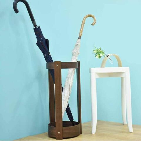 Soporte de paraguas de madera, cubo de almacenamiento sencillo para decoración del hogar personalizada y salones de hotel.