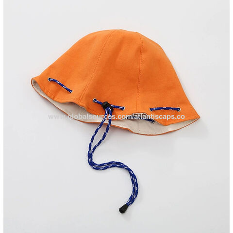 Reversible Cotton Sun Protection Cap Drawstring Round Sun Protection ...