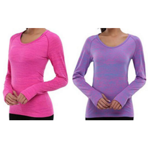 T-shirt de Sport Femme Manches Longues Yoga Course Active Wear for sale at factory direct price
