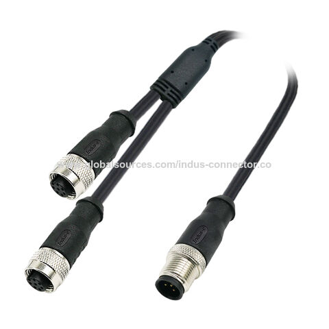 Conector M12 con código A, macho de 8 pines a conector hembra M12 con código A, 8 pines, forma recta, orientación 4P 3P 5P 12P, corriente nominal de 5A for sale at factory direct price