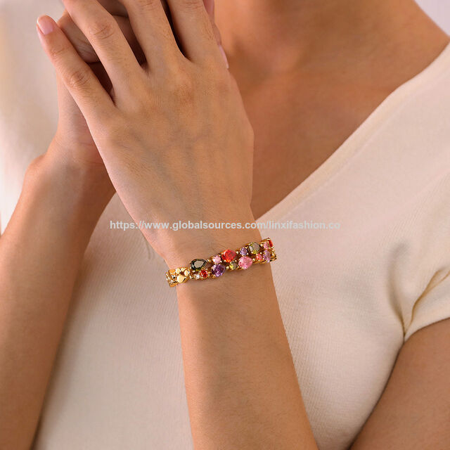 Pulseira de Tênis Azul Cravejada - Bijuteria de Moda por Atacado