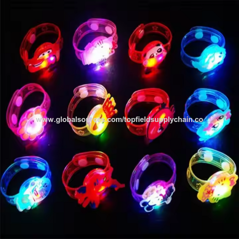 LED Kids Toy Cartoon Watch Flash Wristband Luminous Led Light Up Toys Bracelet Rubber Small Toys Children Gifts Light Up Bracelet