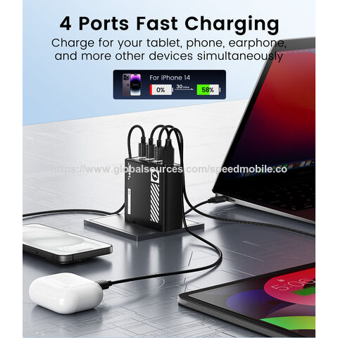 Move Speed 140w Usb C Charger Pd3.1 Gan 4-port Compact 100w Laptop Wall ...