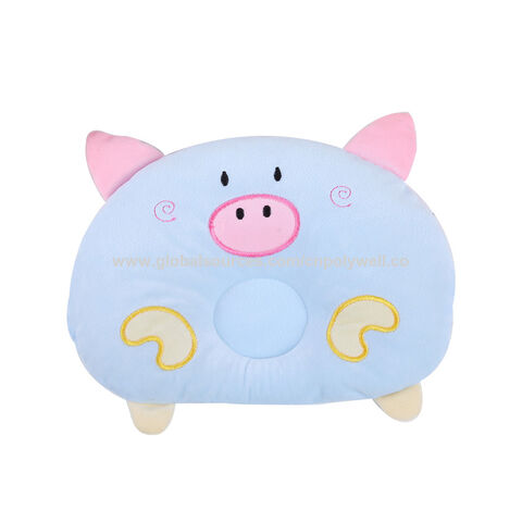 Oreiller pour bébé en coton perle, oreiller en forme de porcelet, oreiller de mise en forme pour nouveau-né, oreiller de bébé de dessin animé pour toutes les saisons for sale at factory direct price