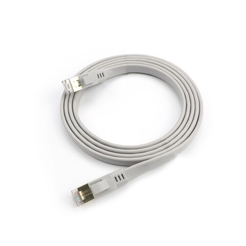 كابل شبكة Cat8 28AWG عالي السرعة، كابل اتصال 40 جيجابت في الثانية 2000 ميجاهرتز SFTP مضفر مسطح RJ45، كابل توصيل إنترنت