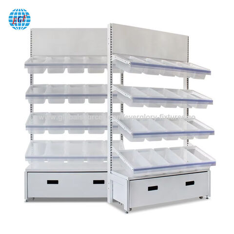 Kundenspezifisches Supermarkt-Ladenregal für frische, trockene Nüsse, Obst, Gemüse, Werkzeuge, Snacks, Lebensmittel, Getränke, Bierflaschen, Metall-Displayständer for sale at factory direct price
