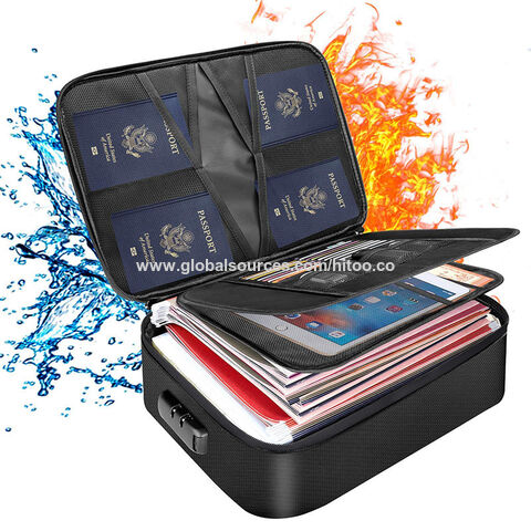 Sac de Rangement Portable Multi-Couches avec Serrure pour Documents Importants, Certificats, Organisateur de Documents Ignifuge et Imperméable for sale at factory direct price