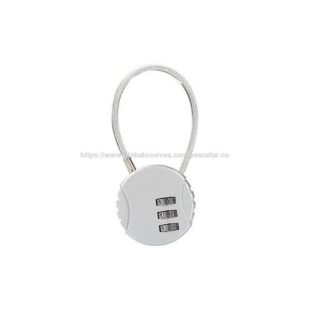 Candado de Combinación de 3 Dígitos en Forma de Bola con Cable de Acero para Seguridad