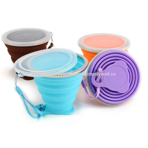 Vente directe tasse pliante en silicone, bouilloire de voyage écologique, tasse de rince-bouche portable, tasse rétractable pour cadeau et boisson