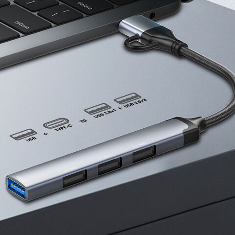 Dual-input 5-in-1 Usb Hub Adapter｜usb3.0 (5gbps) + Type-c 2.0 + 3×usb2 ...